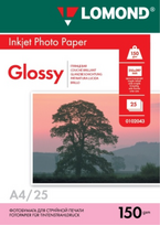 Fotopopierius Lomond Photo Inkjet Paper Blizgus 150 g/m2 A4, 25 lapai | 0102043