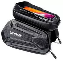 „WildMan“ WILDMAN dviračio rėmo krepšys su užraktu, 1,2 l talpos (4–7 coliai) XT6, juodos spalvos