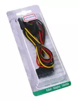 „InLine SATA Power Y-Cable“ maitinimo kabelis – SATA lizdas į 2 vnt. 4 kontaktų „Molex“ kištukus – 30 cm