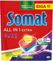 „Somat“ indaplovės tabletės „SOMAT All in 1 Extra Lemon“, 85 vnt.