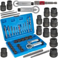 Skrūvju, uzgriežņu un studu ekstraktoru komplekts 26 gab., GEKO, G30036, CrMo tērauds, 1/4" - 3/4" (19 mm) uzgaļi, 3 mm - 10 mm ekstraktori