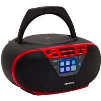 Aiwa BBTU-500DAB/RD boombox sistema, 2,4" TFT-LCD, BT 5.0, 6W RMS, CD, DAB+/FM, USB, AUX, nuotolinis