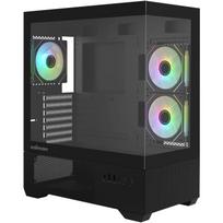 Zalman CHRONIX V2, ATX Mid-Tower kompiuterio korpusas, 3x120mm ARGB ventiliatoriai, juoda