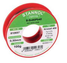 Lydmetalis Sn60Pb40 0.50mm su fliusu 2.2% Kristall400 100g, Stannol (tik profesionaliam naudojimui)