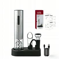 Elektrinis vyno kamščiatraukis ir butelių atidarytuvas PREMIUM MODEL 2025 USB – DOVANA