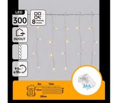 Aigostar - LED lauko kalėdinė girlianda 300xLED/8 funkcijų 18x0,4m IP44 šiltai balta