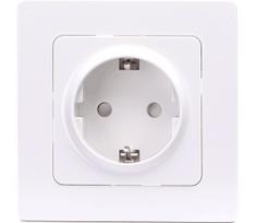 Aigostar - Sieninė rozetė su rėmeliu SCHUKO 250 V, balta