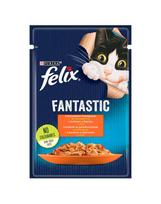 FRISKIES FANTASTIC Vištiena su pomidorais drebučiuose 85 g drėgnas kačių maistas