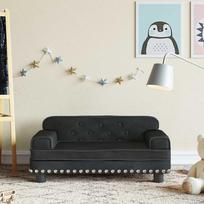 Vaikiška sofa, juodos spalvos, 70x45x30cm, aksomas