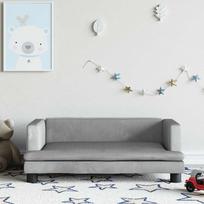 Vaikiška sofa, šviesiai pilkos spalvos, 80x45x30cm, aksomas