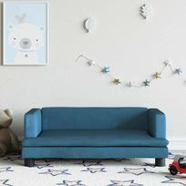 Vaikiška sofa, mėlynos spalvos, 80x45x30cm, aksomas
