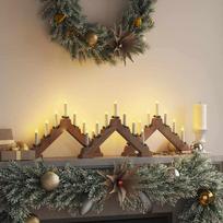 Kalėdų žvakių tiltas 3 vnt. 7 LED Šilta balta 39.5 x 5 x 29 cm