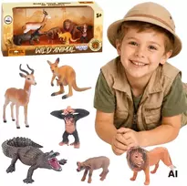 WOOPIE Safari laukinių gyvūnų figūrėlių rinkinys 6 vnt.