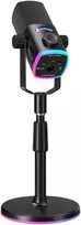 Mikrofonas - Fifine AM8 Pro S, dinaminis, USB/XLR, 50 Hz–16 kHz, 48 kHz/24 bitų, RGB juodas