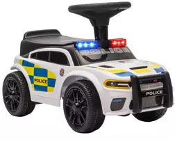 Paspiriama mašinėlė su policijos dizainu ir muzika, balta, 65 x 29,5 x 36 cm