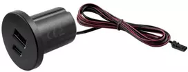 Įleidžiamas USB kroviklis, baldinis, su 12Vdc įėj. USB-A + USB-C, 2.1A, su L813 jungtimi Design Light