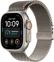Apple Watch Ultra 4 GPS + Cellular 49mm Natural Titanium Case with Natural Titanium Milanese Loop - L - MJAA4ET/A