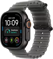 Apple Watch Ultra 4 GPS + Cellular 49mm Black Titanium Case with Translucent Black Ocean Band - MJAY4ET/A