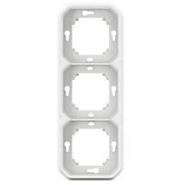 PLEXO 3 GANG HORIZONTAL AND VERTICAL FLUSH MOUNTING SUPPORT FRAME - WHITE