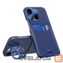 Nugarėlės dėklai iLike - iPhone 14 Magsafe case + wallet case Dark Blue
