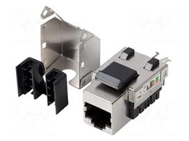 RJ45 module | Keystone | RJ45 socket | silver | on cable,push-in