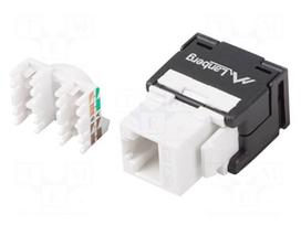 RJ45 module | Keystone | RJ45 socket | white,black | Cat 6 | PoE | 36V