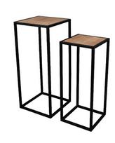 Mirrors&More Valery side galdiņš set 25 x 60 cm + 30 x 70 cm ozola/melns 2850198 4251820314020