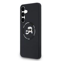 Karl Lagerfeld Liquid Silicone K&CH Heads MagSafe Case for Samsung Galaxy S25 FE / Black