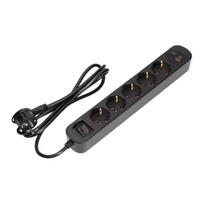 Elektros prekės // Maitinimo prailgintuvų, skirstytuvų ir UK bei USA adapterių rinkinys // Listwa przeciwprzepięciowa, 5 gniazd 2P+Z (Schuko), kabel 3x1,5mm2, długość 1,5m, z wyłącznikiem podświetlanym dwutorowym, 16A, ochronnik przeciwprzepięciowy, ładow