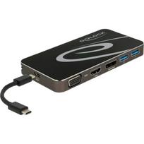 DeLOCK USB Type-C 3.2 docking station (black, 4K HDMI + DP, VGA, USB hub and PD 3.0)