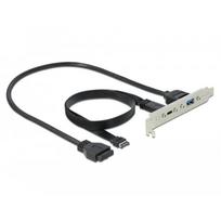 DeLOCK slot bracket with 1x USB Type-C and 1x USB Type-A port, adapter (black, 50cm)