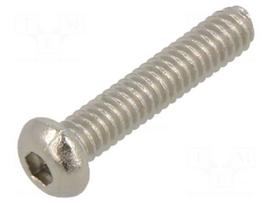 Screw | M2 | M2x10 | 0.4 | Head: button | hex key | HEX 1.3mm | ISO 7380-1