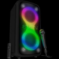 2.0 portable speaker SVEN PS-960, black, power output 2x80W (RMS), TWS, Bluetooth, FM, USB, LED-display, lithium battery