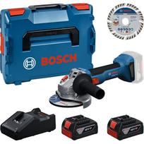 Bosch Powertools tool set for cordless angle grinder with 2 batteries 4.0 amp hours and cutting disc 125 mm in L-BOXX