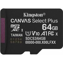 Kingston Canvas Select Plus 64GB MicroSDXC memory card, black, UHS-I U1, Class 10, V10