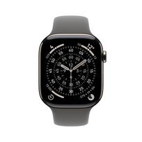 Apple Watch Series 11 GPS + Cellular 42mm Natural Titanium Case with Stone Grey Sport Band - M/L