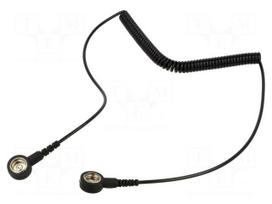 Connection cable | ESD,coiled | black | 1MΩ | 1.8m
