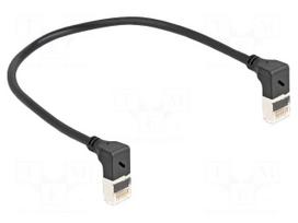 Patch cord | S/FTP | Cat 6a | RJ45 up angled plug,both sides | 0.25m