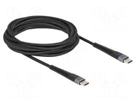 Cable | USB 2.0 | USB C plug,both sides | 3m | black | 22AWG,30AWG
