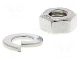 Nut M6 | Kit: spring washer | stainless steel