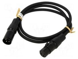 Cable | XLR male 3pin,XLR female 3pin | 1m | black | Øcable: 6mm | PVC