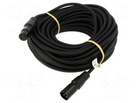 Cable | XLR male 3pin,XLR female 3pin | 20m | black | Øcable: 6mm | PVC