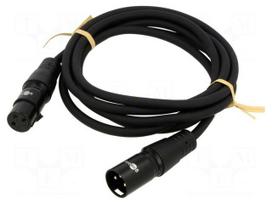 Cable | XLR male 3pin,XLR female 3pin | 2m | black | Øcable: 6mm | PVC