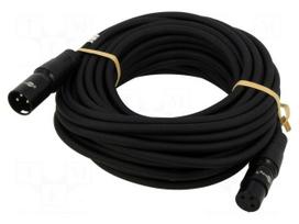 Cable | XLR male 3pin,XLR female 3pin | 10m | black | Øcable: 6mm | PVC
