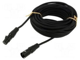 Cable | XLR male 3pin,XLR female 3pin | 15m | black | Øcable: 6mm | PVC