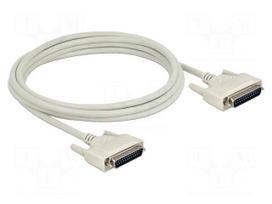 Cable | D-Sub 25pin plug,both sides | Len: 3m | beige | Øcable: 7mm