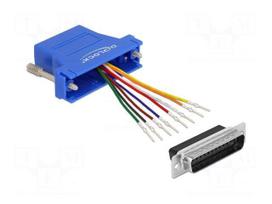 Adapter | D-Sub 25pin plug,RJ45 socket | blue