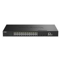 Switch D-Link SmartPro DGS-1530-28P - Smart - 24 x 10/100/1000 (PoE+) + 4 x 10 Gigabit SFP+ - Darbalaukio montuojamas į spintą PoE+ (370 W)