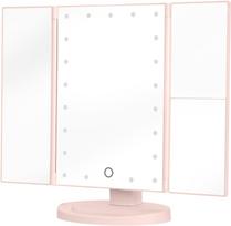 Veidrodėlis makiažui Humanas HS-ML04 su LED apšvietimu - pink