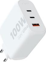 Xtorm GaN2 Ultra sieninis įkroviklis 100W / PD / 2x USB-C / 1x USB-A White